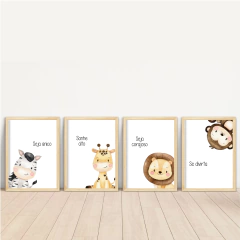 KIT 4 QUADROS SAFARI BABY - comprar online
