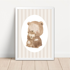 KIT 3 QUADROS MÃE URSO RETRÔ
