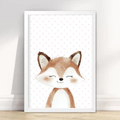 KIT 6 QUADROS ANIMAIS FOFOS DA FLORESTA ROSE