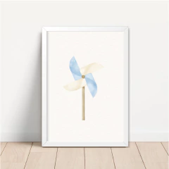 KIT 3 QUADROS RETRÔ AZUL