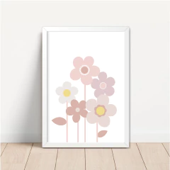 KIT 3 QUADROS MARGARIDAS BLUSH ORAÇÃO