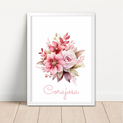 KIT 3 QUADROS FLORAL SIENNA