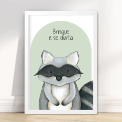 KIT 6 QUADROS ANIMAIS DO BOSQUE MENTA