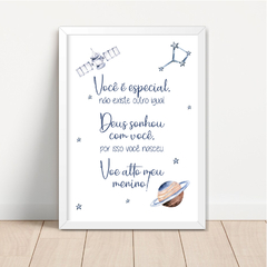 KIT 3 QUADROS ASTRONAUTA AQUARELA COM NOME