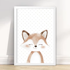 KIT 6 QUADROS ANIMAIS FOFOS DA FLORESTA