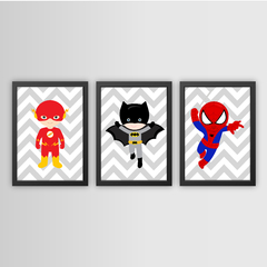 KIT 3 QUADROS HERÓIS - comprar online