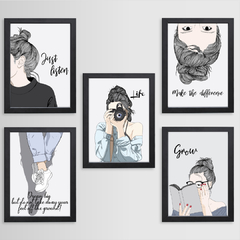KIT 5 QUADROS TEEN