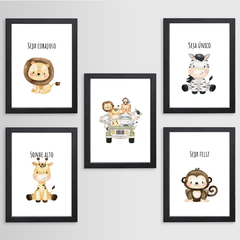 KIT 5 QUADROS SAFARI CANDY na internet