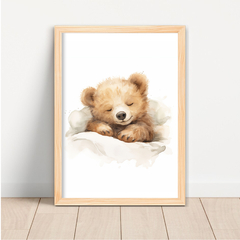 KIT 3 QUADROS URSO AQUARELA MARROM - La Artes Quadros e Decor