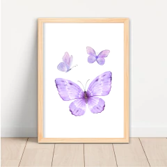 KIT 3 QUADROS FLORAL LILÁS HELENA - comprar online