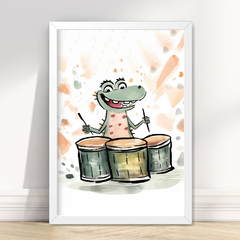 KIT 6 QUADROS ANIMAIS MUSICAIS