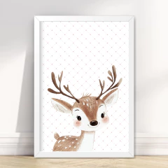 KIT 6 QUADROS ANIMAIS FOFOS DA FLORESTA ROSE na internet