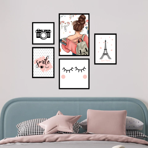 KIT 5 QUADROS FASHION TEEN - comprar online