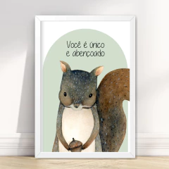 KIT 6 QUADROS ANIMAIS DO BOSQUE MENTA - La Artes Quadros e Decor