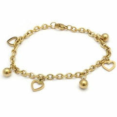 Pulsera corazón y bolitas