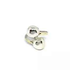 Anillo doble medias bolas