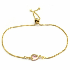 Pulsera ajustable con corazón rosa