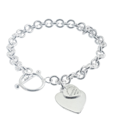 Pulsera eslabones y corazones