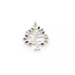Dije arbol hojas con piedras