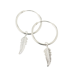 Argollas con dije pluma (par)