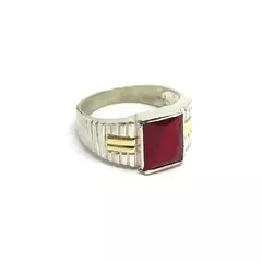 Anillo piedra y rayas