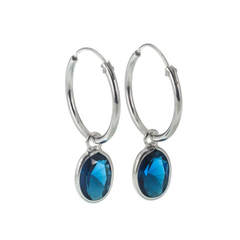 Argollas con dije azul (par)