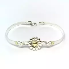 Pulsera eslabon rigido con flor