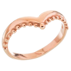 Anillo rose en punta liso y con bolitas
