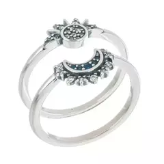 Anillo doble luna y sol