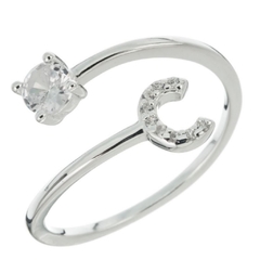 Anillo inicial con piedras - Estilo Joyas Manu