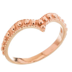 Anillo rose en punta bolitas
