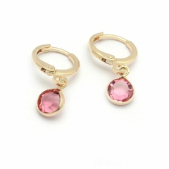 Aros con círculo rosa (par)