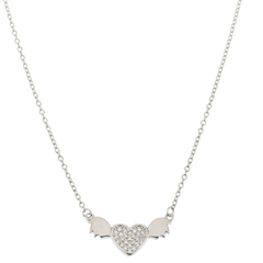 Collar corazón con alas