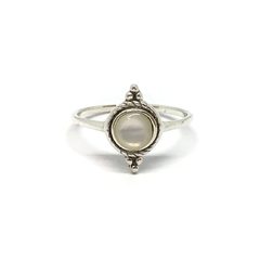 Anillo círculo con piedra nacar