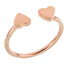 Anillo rose doble corazón