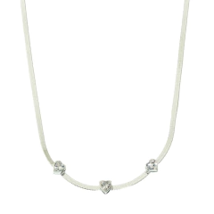 Cadena clapton chata con corazones