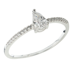Anillo gotita con piedras cúbics - comprar online