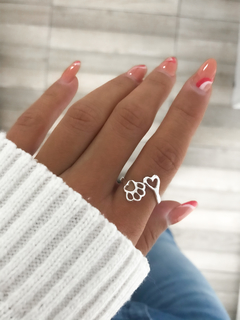 Anillo huella calada y corazón - comprar online