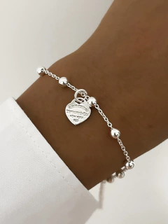Pulsera bolitas y corazón tiffan