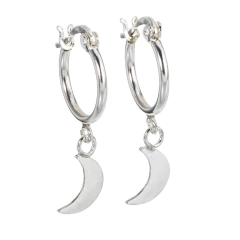 Argollas con dije luna (par)