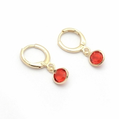 Aros con círculo rojo (par)