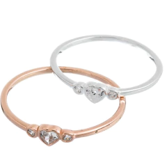 Anillo corazoncito y piedras - Estilo Joyas Manu