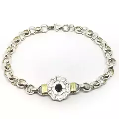 Pulsera rolo con dije y onix