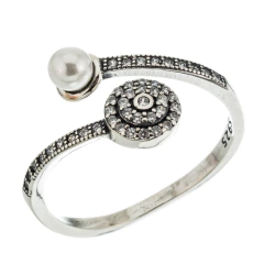 Anillo abierto con perla