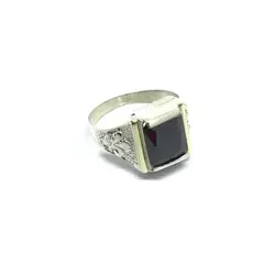 Anillo piedra y liz de costados - comprar online