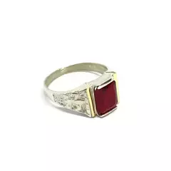 Anillo piedra y flor de liz
