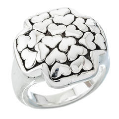 Anillo inflado Cruz del equilibrio con corazones