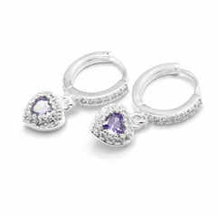 Argolla corazón con piedra (par) - comprar online
