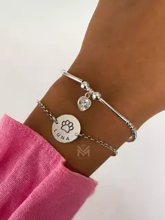 PULSERA CON MEDALLA PARA GRABAR - Estilo Joyas Manu