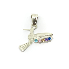 Dije colibrí con piedras